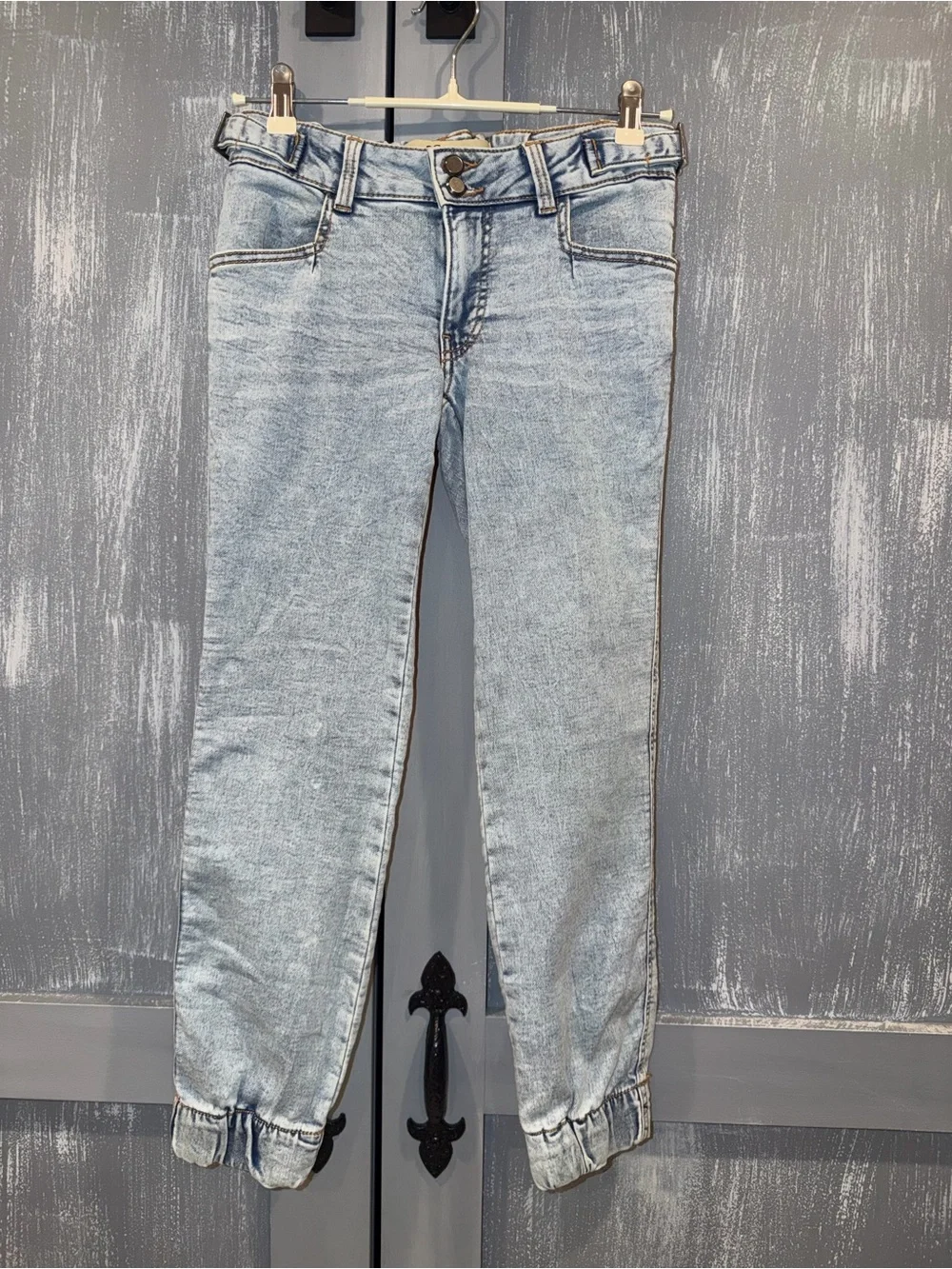 Love Trends Light Wash Bow Detail Denim Jogger Jeans